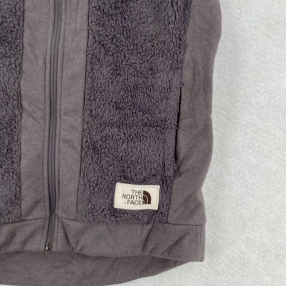 THE‎ NORTH FACE Vest Womens SMALL Fuzzy Fur Osito Fleece Stretchy Lavender Zip - Picture 5 of 13